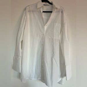 Elegant White Oversized Dress Shirt